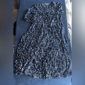 Zara Black and White Floral Dress